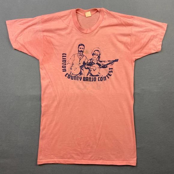 Vintage 70s Banjo Contest Clinton County The Hay Loft T-Shirt Single Stitch - Picture 1 of 12